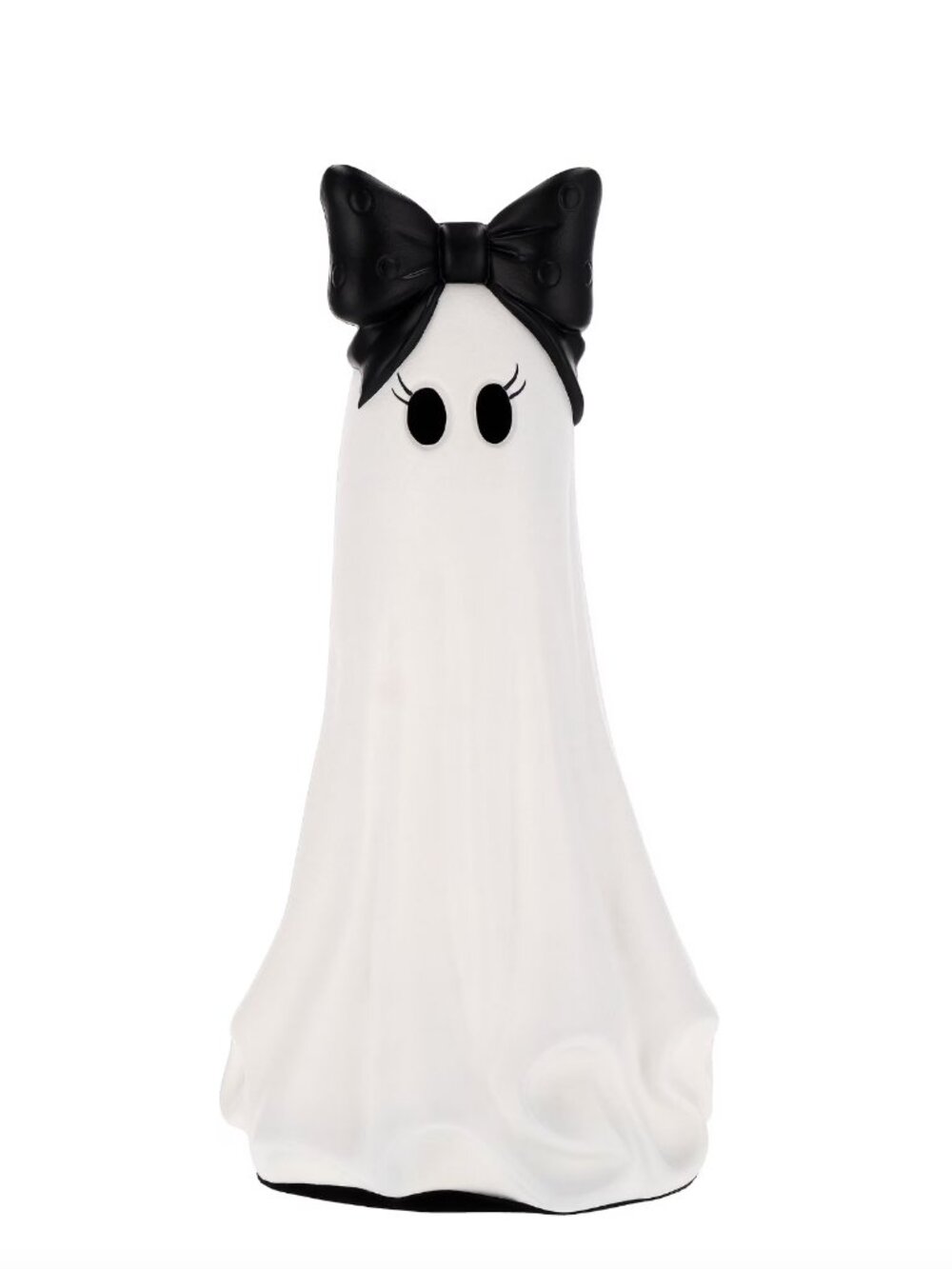 New! My Texas House Large Ghost with Bow Tabletop Decoration Black and White 20"